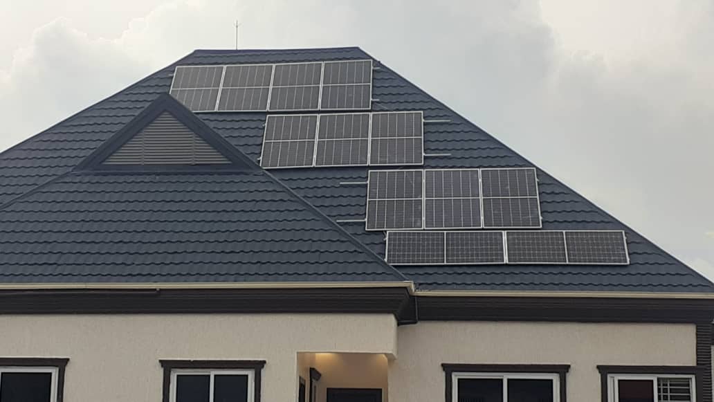Technician working on solar components